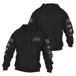 Grunt Style Patch Pullover Hoodie - Black
