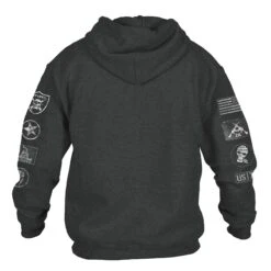 Patch Hoodie - Dark Heather -Daily Clothing Store GS4543 GruntStylePatchHoodie DarkHeather WEBREADYBACK
