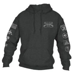 Patch Hoodie - Dark Heather -Daily Clothing Store GS4543 GruntStylePatchHoodie DarkHeather WEBREADYFRONT