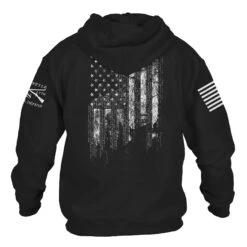 1776 Flag Hoodie - Black -Daily Clothing Store GS4767 1776FlagHoodie STANDARD WEB READY back