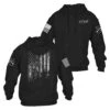 1776 Flag Hoodie - Black -Daily Clothing Store GS4767 1776FlagHoodie STANDARD WEB READY both