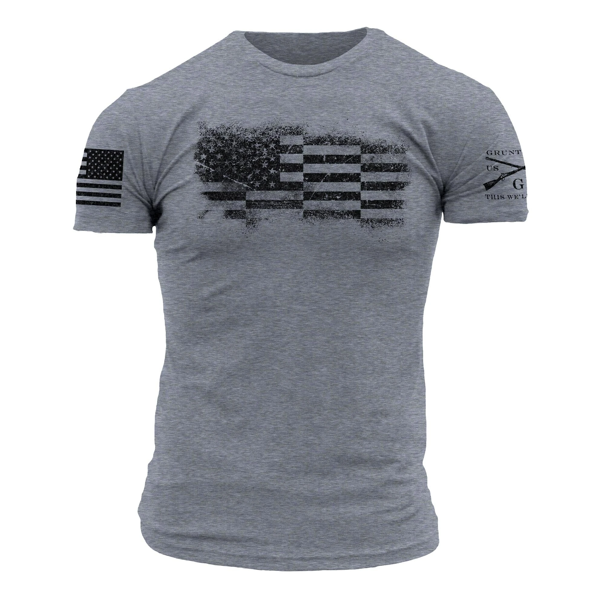Bar Flag T-Shirt - Dark Heather Gray 3 Bar Flag T-Shirt - Dark Heather Gray