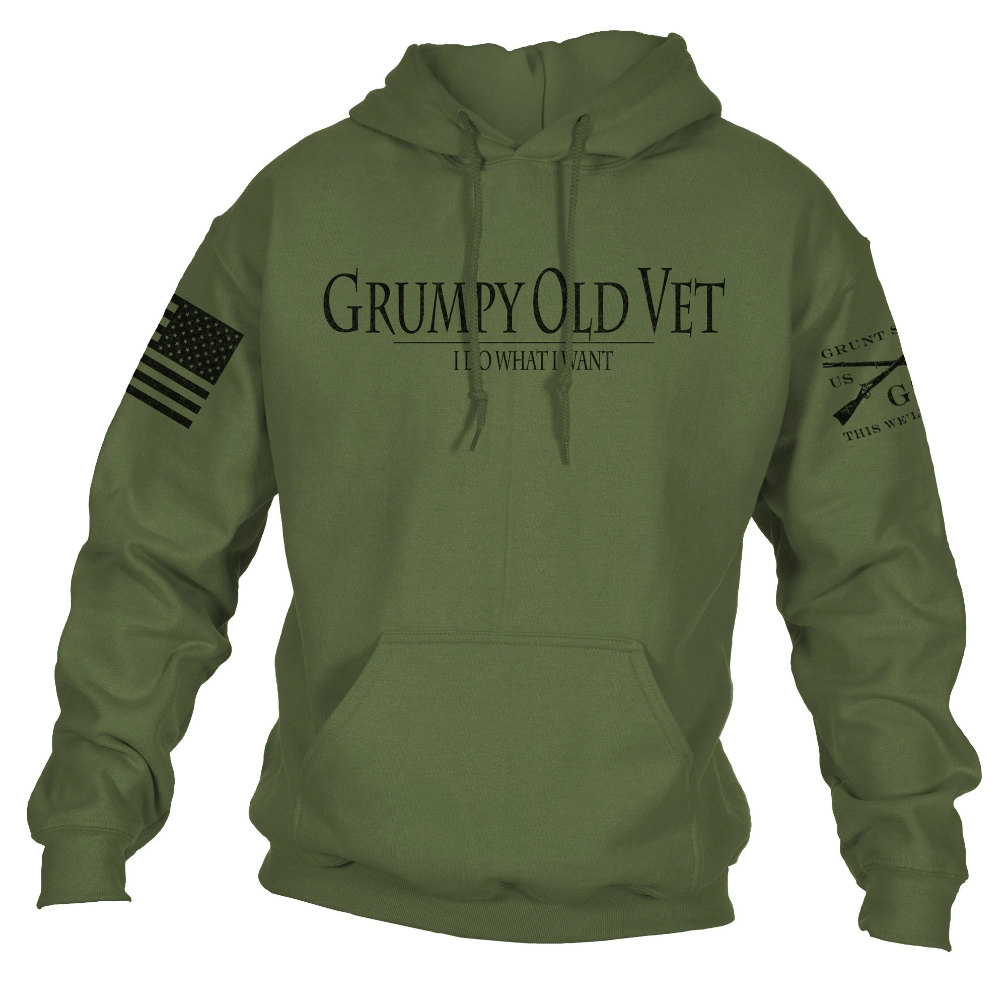 Grumpy Old Vet Hoodie - Military Green 2 Grumpy Old Vet Hoodie - Military Green