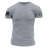 Blue Line Flag Basic T-Shirt - Heather Gray -Daily Clothing Store GS4894 BlueLineFlag DarkHeatherGray STANDARD WEB READY front min