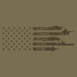 Always Forward Flag T-Shirt - Military Green -Daily Clothing Store GS4972 AlwaysForward WEB READYART min