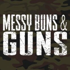 Women's Messy Buns & Guns T-Shirt - Woodland Camo 9 Women's Messy Buns & Guns T-Shirt - Woodland Camo -Daily Clothing Store GS5021 Women sWoodlandCamoMessyBuns Guns STANDARD WEB READY frontArt