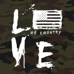 Women'sLove Of Country T-Shirt - Woodland Camo -Daily Clothing Store GS5022 Women sWoodlandCamoLoveofCountry STANDARD WEB READY frontArt