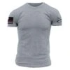 Red Line Flag T-Shirt - Dark Heather Grey