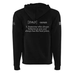 Men's Dad Defined Full-Zip Hoodie - Black -Daily Clothing Store GS5084 Dad Defined Full Zip Hoodie Black BACK WEB READY