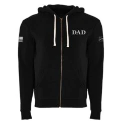 Men's Dad Defined Full-Zip Hoodie - Black -Daily Clothing Store GS5084 Dad Defined Full Zip Hoodie Black FRONT WEB READY