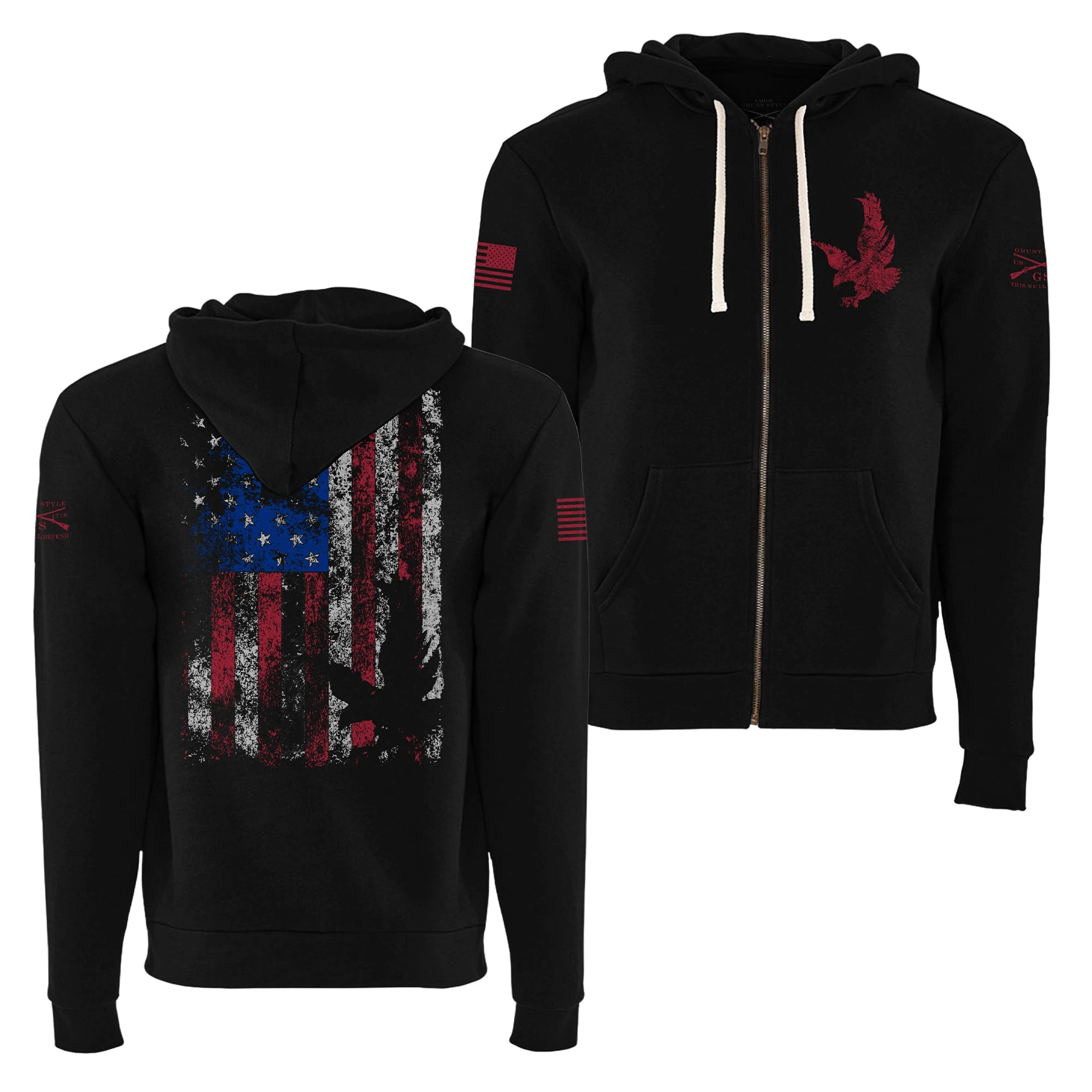 Freedom Flag Full-Zip Hoodie - Black 3 Freedom Flag Full-Zip Hoodie - Black