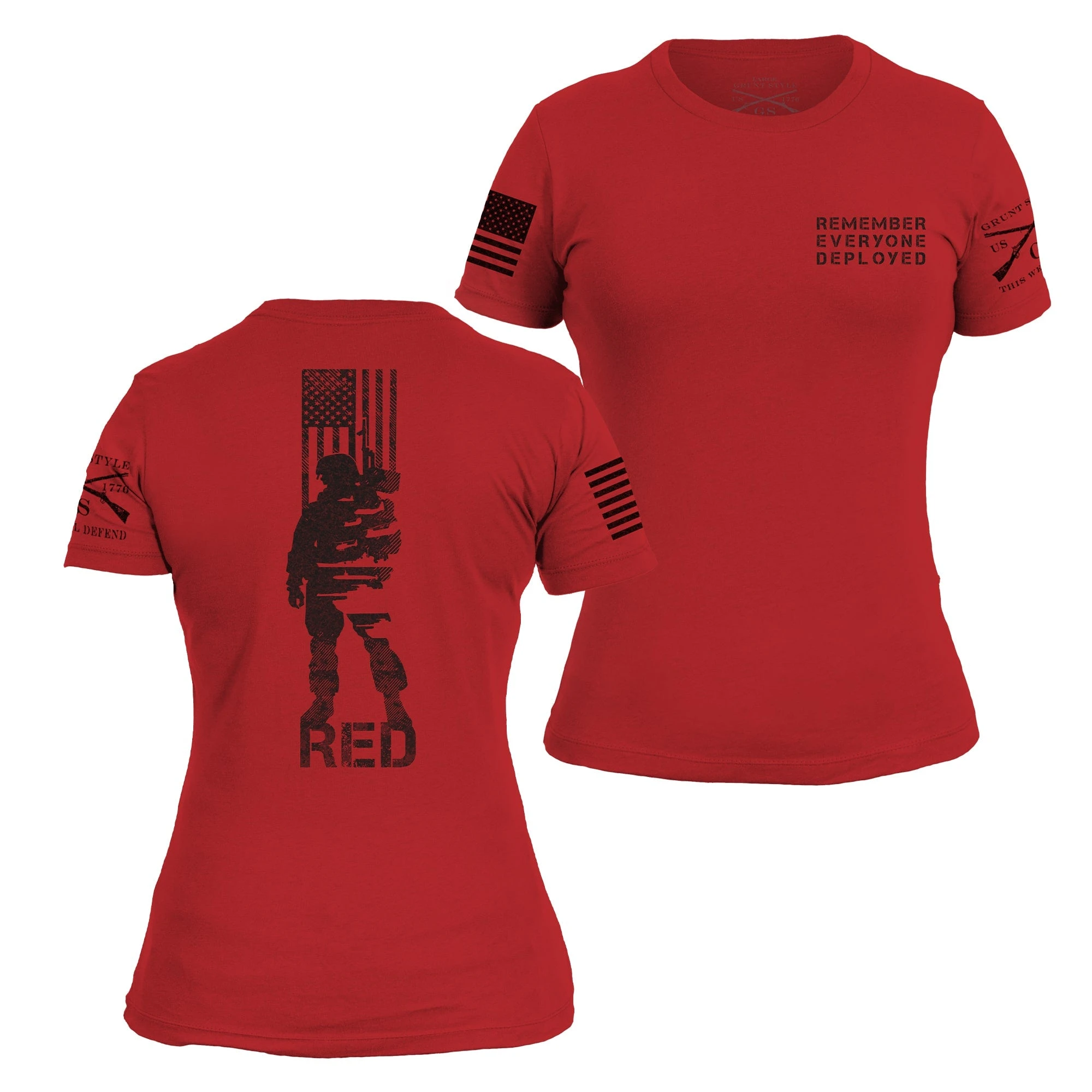 Women's R.E.D. All Forces T-Shirt - Red 4 Women's R.E.D. All Forces T-Shirt - Red - Image 2