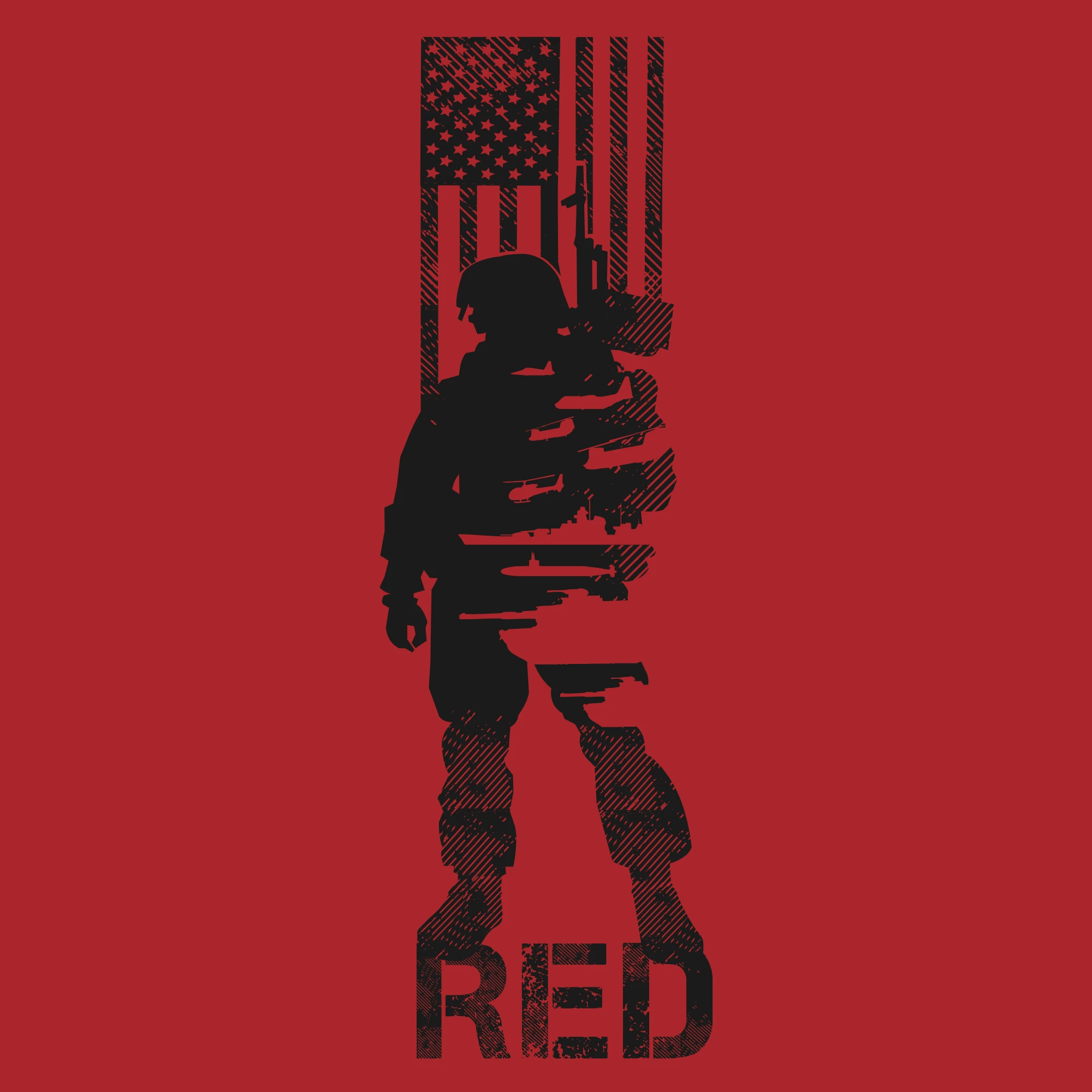 Women's R.E.D. All Forces T-Shirt - Red 7 Women's R.E.D. All Forces T-Shirt - Red - Image 5