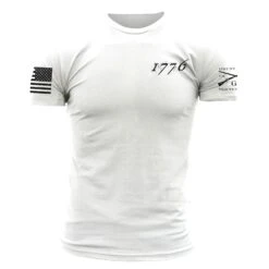 1776 Flag T-Shirt - White -Daily Clothing Store GS5199 1776Flag White STANDARD WEB READY front
