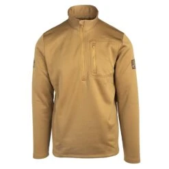 Men's 1/2 Zip Waffle Top - Coyote -Daily Clothing Store GS5313 GruntStyle1 2ZipWaffleTop Coyote