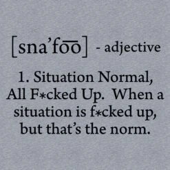 SNAFU T-Shirt - Heather Gray 20 SNAFU T-Shirt - Heather Gray -Daily Clothing Store GS5356 SNAFU HeatherGray STANDARD WEB READY backART min