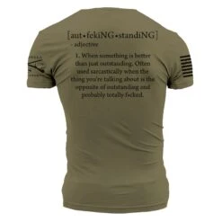 Outf*cking Standing T-Shirt - Military Green -Daily Clothing Store GS5357 OutfckingStanding MilitaryGreen STANDARD WEB READY back min