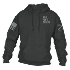 This We'll Defend Hoodie - Dark Heather -Daily Clothing Store GS5378 ThisWe llDefendHoodie DarkHeather STANDARD WEB READY front