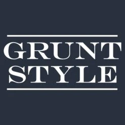 Grunt Style Stacked Logo T-Shirt - Navy -Daily Clothing Store GS5404 GruntStyleStackedLogo Navy STANDARD WEB READYFrontArt