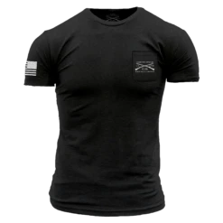 Rifle Flag Pocket T-Shirt - Black Heather 16 Rifle Flag Pocket T-Shirt - Black Heather -Daily Clothing Store GS5415 RifleFlagBlackHeatherPocketTee STANDARD WEB READY Front