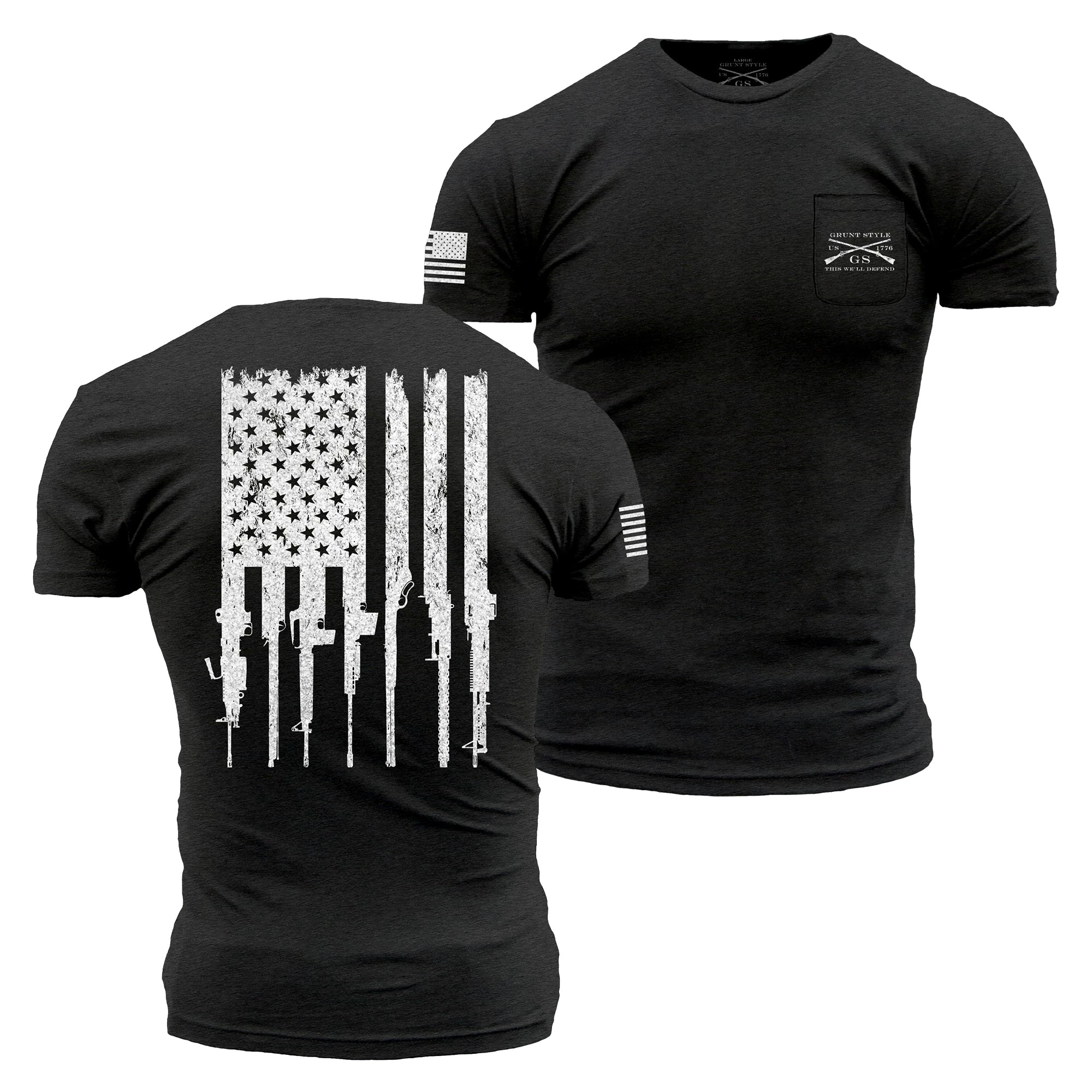 Rifle Flag Pocket T-Shirt - Black Heather 3 Rifle Flag Pocket T-Shirt - Black Heather