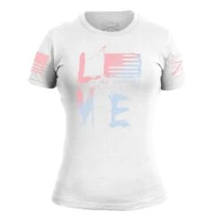 Women's Love Of Country Ombre T-Shirt - White -Daily Clothing Store GS5426 LoveofCountryOmbre White STANDARD WEB READY 2022FRONT