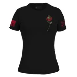Women's Death Rose T-Shirt - Black -Daily Clothing Store GS5470 Women sDeathRose STANDARD WEB READY Front