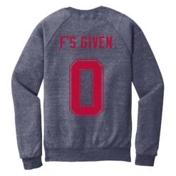 Zero F's Given Terry Crew Sweatshirt - Navy Heather -Daily Clothing Store GS5475 ZeroF sGivenTerryCrewSweatshirt NavyHeather STANDARD WEB READY Back