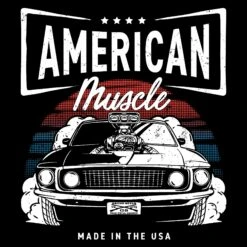 American Muscle T-Shirt - Black -Daily Clothing Store GS5539 AmericanMuscleMen sTee WEB READY FrontArt
