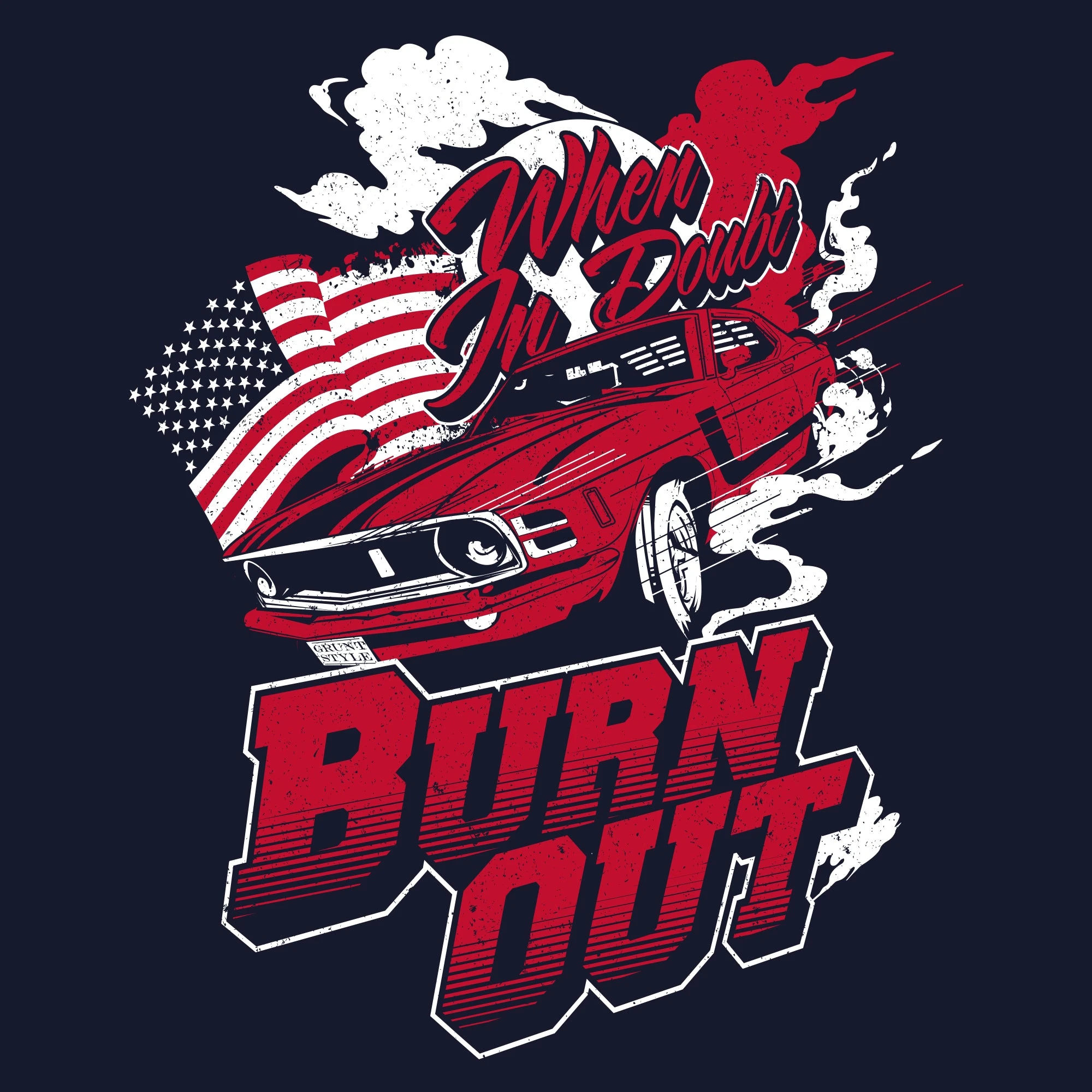 Burn Out T-Shirt- Navy 7 Burn Out T-Shirt- Navy - Image 5