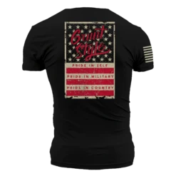 Grunt Style Stars & Bars T-Shirt - Black -Daily Clothing Store GS5574 GruntStyleStars BarsMen sTee Black WEB READY 2022bk