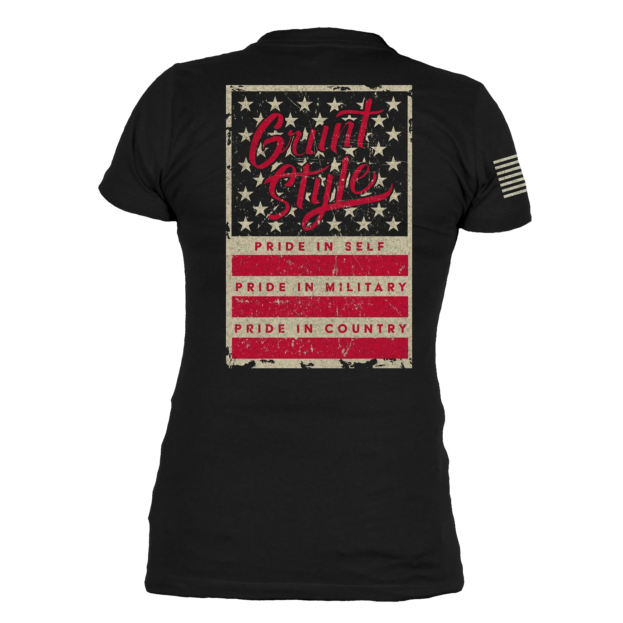 Women's Grunt Style Stars & Bars V-Neck - Black 7 Women's Grunt Style Stars & Bars V-Neck - Black - Image 5