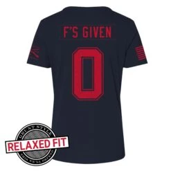 Women's Zero F's Given Relaxed Fit T-Shirt - Midnight Navy -Daily Clothing Store GS5624 Zero F s Given Women s Relaxed Fit Tee Navy back relaxed WEB READY