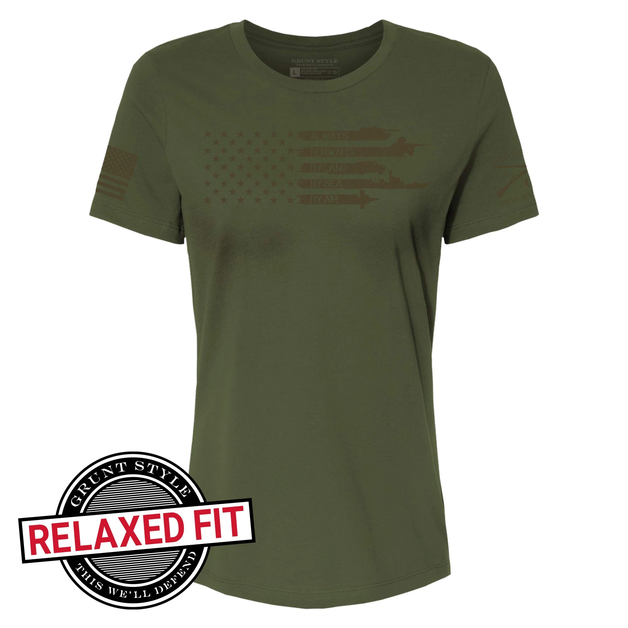 Women's Always Forward Relaxed Fit T-Shirt - Military Green 4 Women's Always Forward Relaxed Fit T-Shirt - Military Green - Image 2