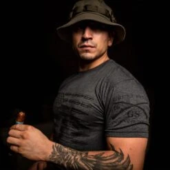 Ammo Flag T-Shirt - Heather Black -Daily Clothing Store GS565 AmmoFlag 01