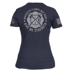 Women's Wherever Flames May Rage Slim Fit T-Shirt - Midnight Navy -Daily Clothing Store GS5717 Women sWhereverFlamesMayRageSlimFitTee MidnightNavy WEB READY Back