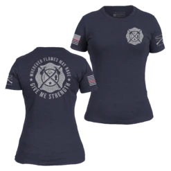 Women's Wherever Flames May Rage Slim Fit T-Shirt - Midnight Navy -Daily Clothing Store GS5717 Women sWhereverFlamesMayRageSlimFitTee MidnightNavy WEB READY Both