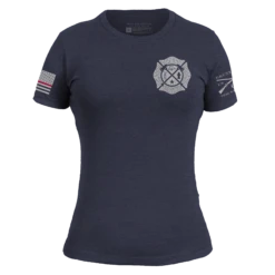 Women's Wherever Flames May Rage Slim Fit T-Shirt - Midnight Navy -Daily Clothing Store GS5717 Women sWhereverFlamesMayRageSlimFitTee MidnightNavy WEB READY Front
