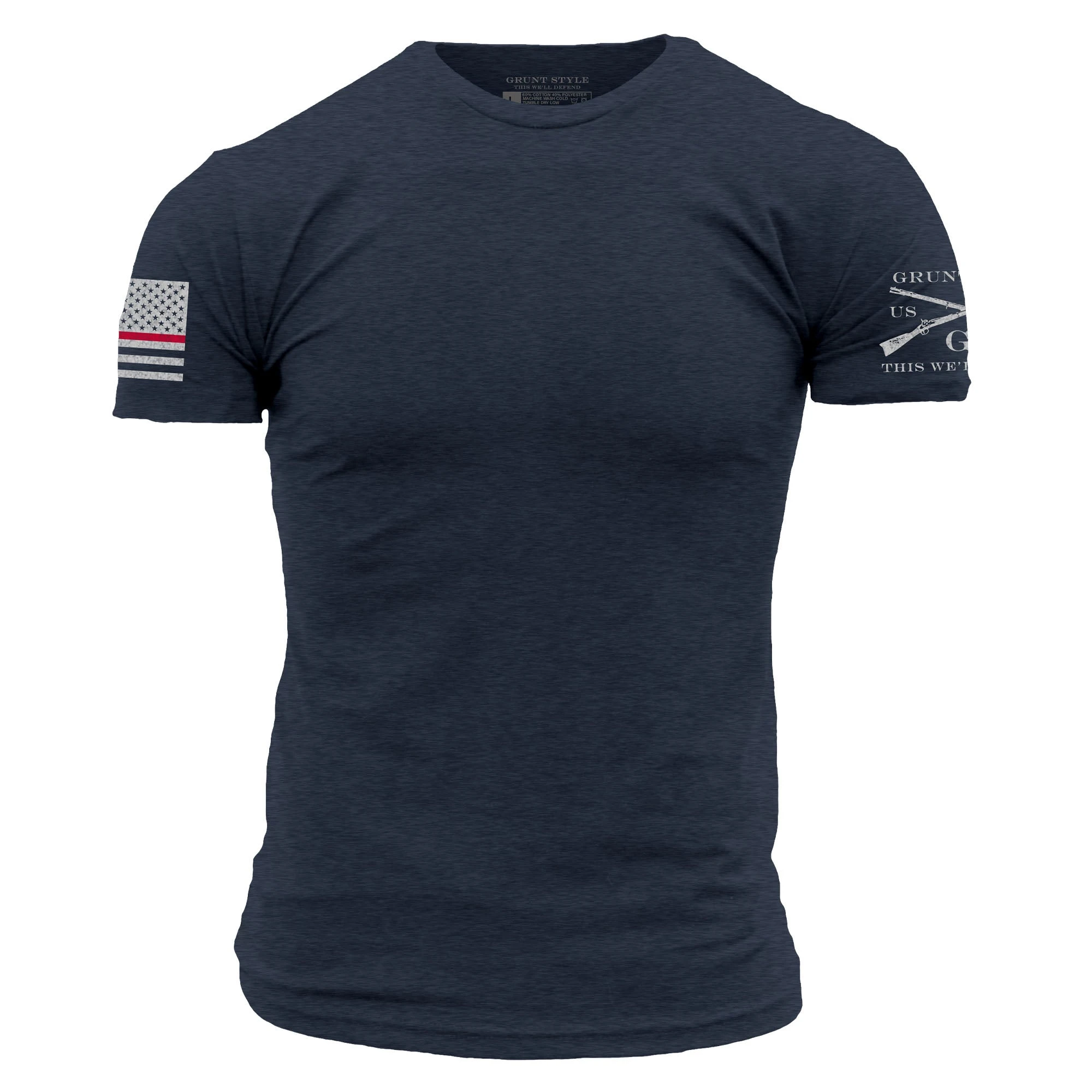 Red Line Flag Basic T-Shirt - Midnight Navy 3 Red Line Flag Basic T-Shirt - Midnight Navy