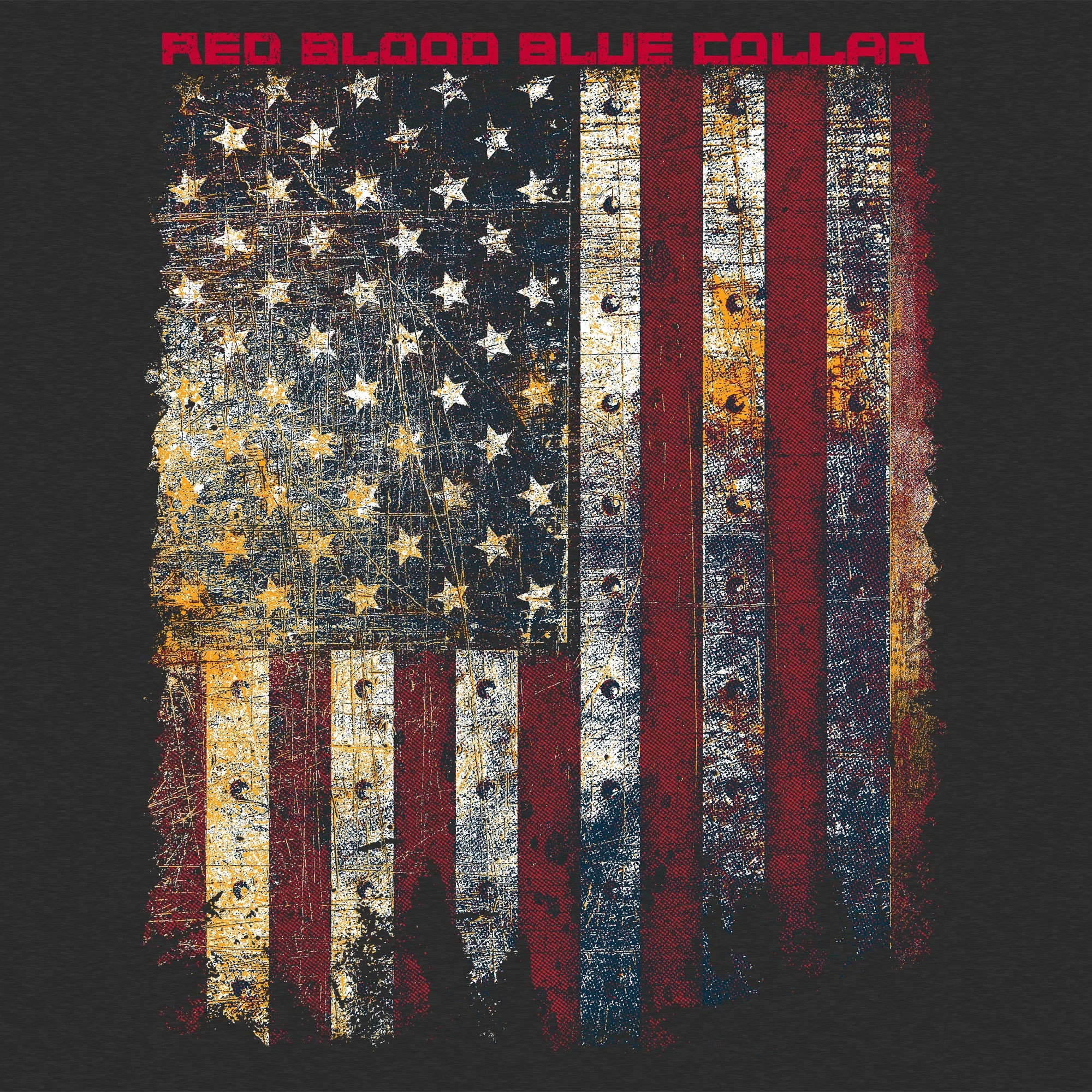 Red Blood Blue Collar™ T-Shirt - Charcoal 8 Red Blood Blue Collar™ T-Shirt - Charcoal - Image 6