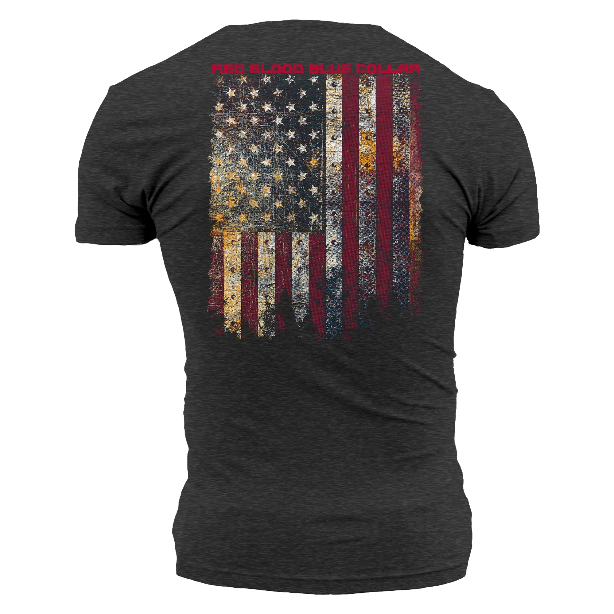 Red Blood Blue Collar™ T-Shirt - Charcoal 10 Red Blood Blue Collar™ T-Shirt - Charcoal - Image 8
