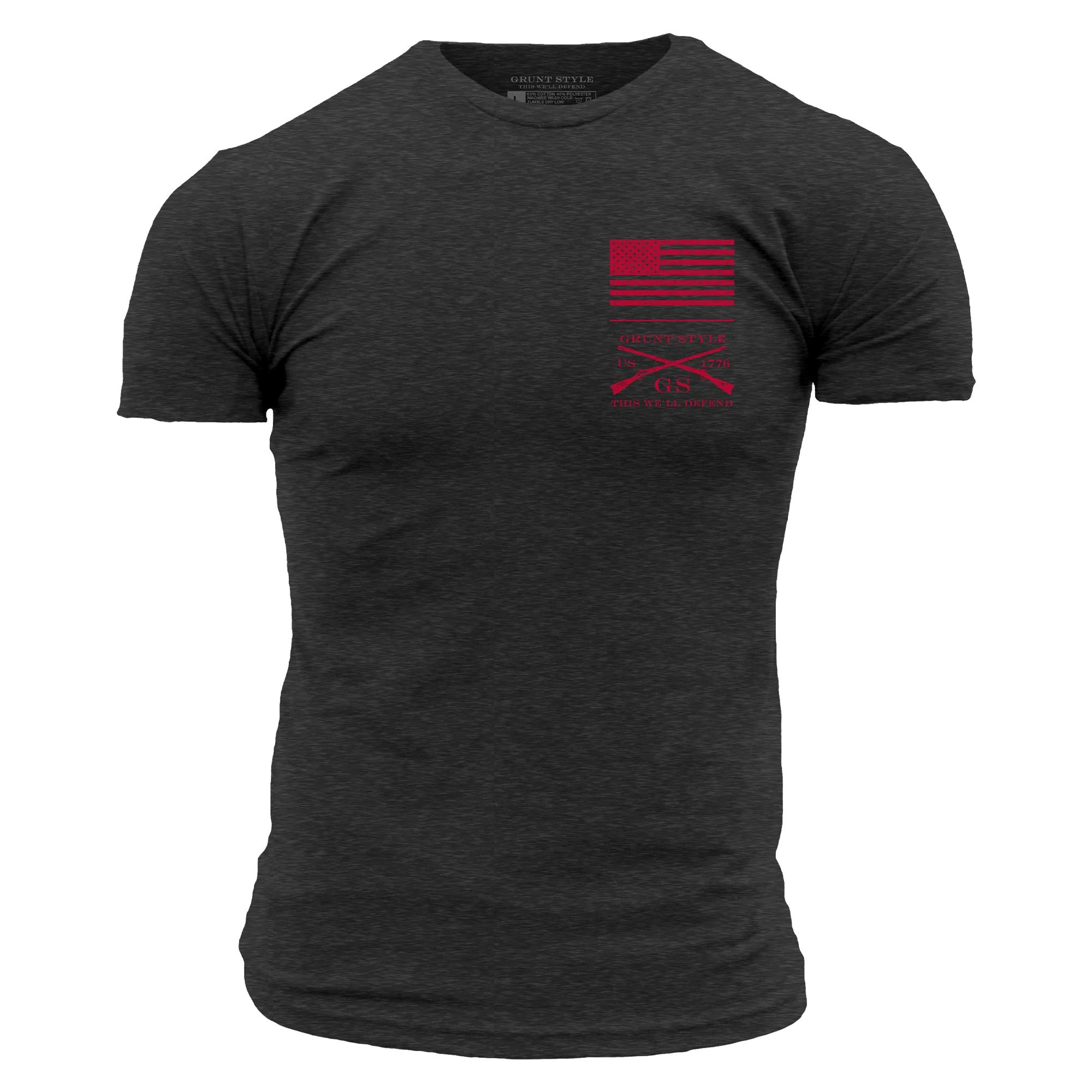 Red Blood Blue Collar™ T-Shirt - Charcoal 9 Red Blood Blue Collar™ T-Shirt - Charcoal - Image 7