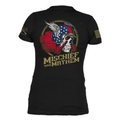 Women's Mischief And Mayhem V-Neck - Black -Daily Clothing Store GS5778 Women sMischiefandMayhemV Neck Black WEB READY 2023bk