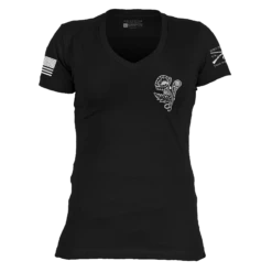 Women's Death Paisley V-Neck - Black -Daily Clothing Store GS5783 Women sDeathPaisleyV Neck Black WEB READY Front