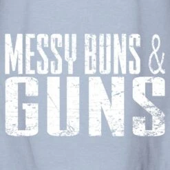 Women's Messy Buns & Guns Flowy Tank - Stonewash Denim -Daily Clothing Store GS5809 MessyBuns GunsWomen sFlowyTank StonewashDenim WEB READY frontART