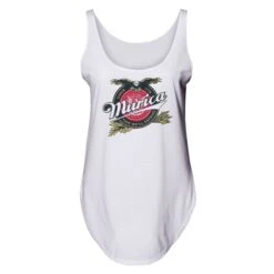 Women's Murica Brewing Flowy Tank - White 9 Women's Murica Brewing Flowy Tank - White -Daily Clothing Store GS5810 MuricaSince1776Women sFlowyTank White WEB READY front