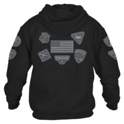 Patriot Patch Hoodie - Black -Daily Clothing Store GS5819 PatriotPatchMen sHoodie Black WEB READY Back