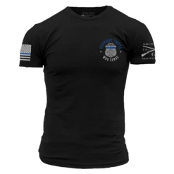 Blue Line Support Those Who Serve T-Shirt - Black