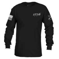 1776 Flag Long Sleeve - Black -Daily Clothing Store GS5833 Men s1776FlagLongSleeve Black WEB READY Front