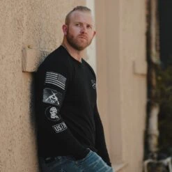 Patch Long Sleeve - Black 12 Patch Long Sleeve - Black -Daily Clothing Store GS5835 Men sPatchLongSleeve Black 051223 004 1